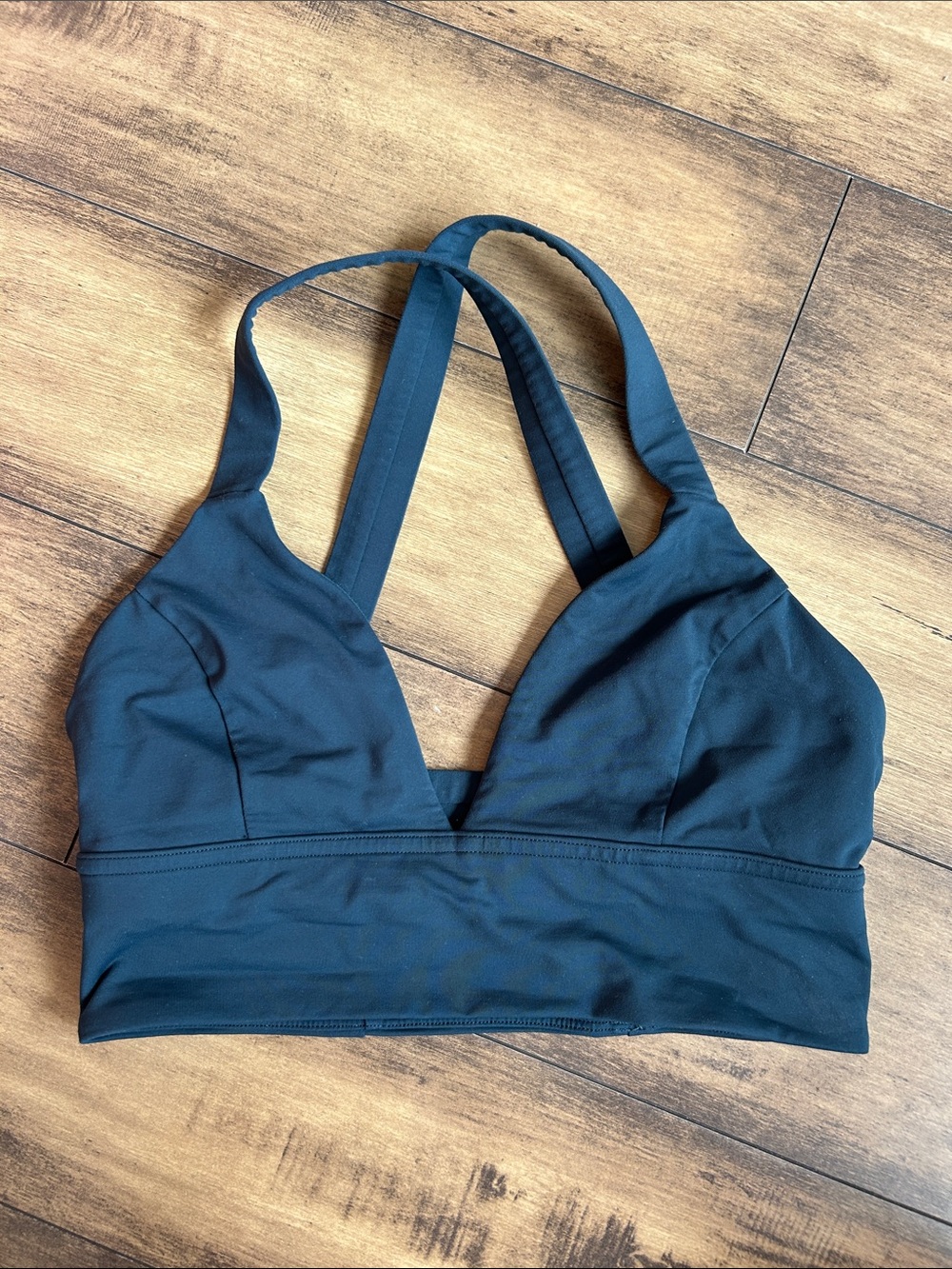 lululemon athletica dark green V-Neck Strappy Sports Bra